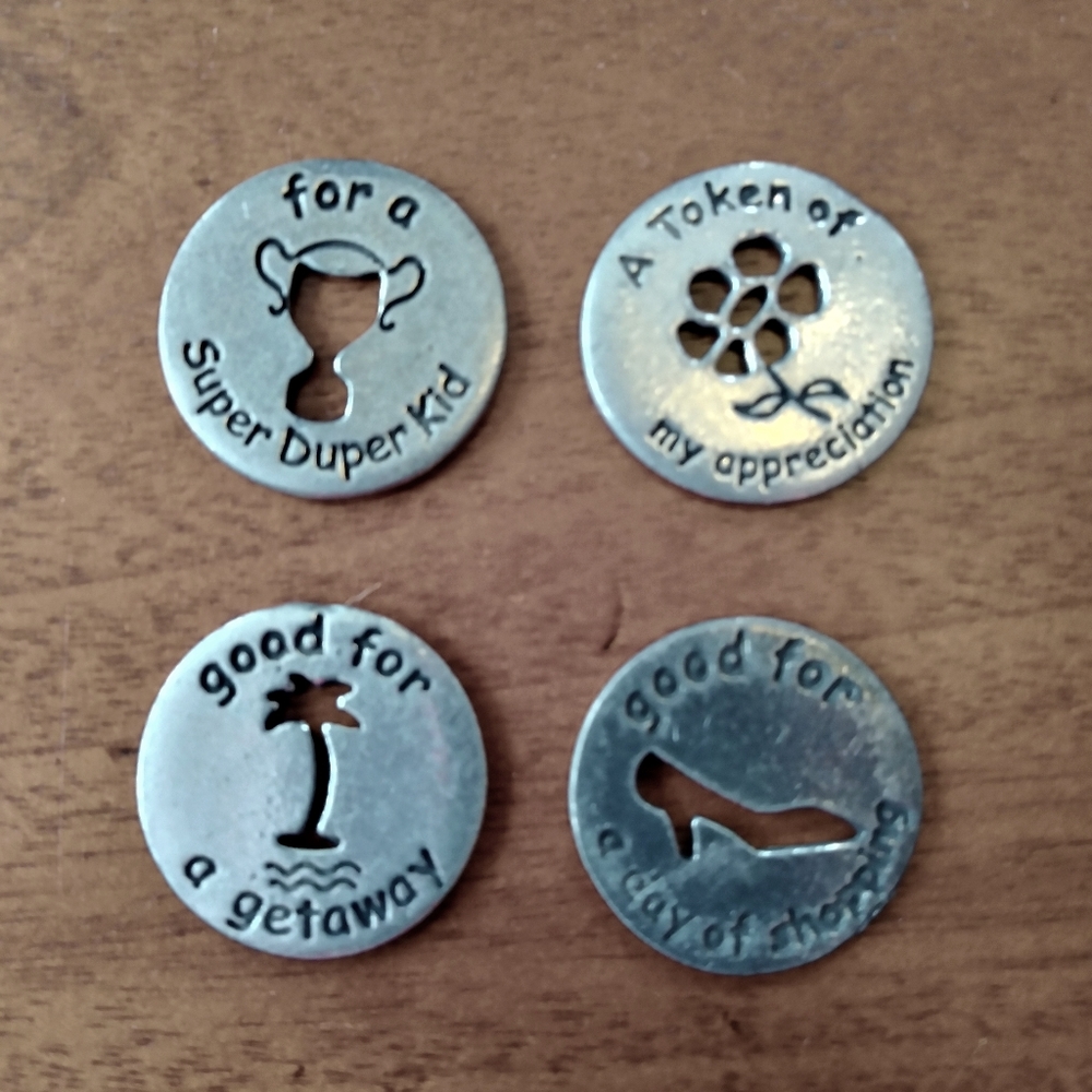Pewter gift tokens set of 12
